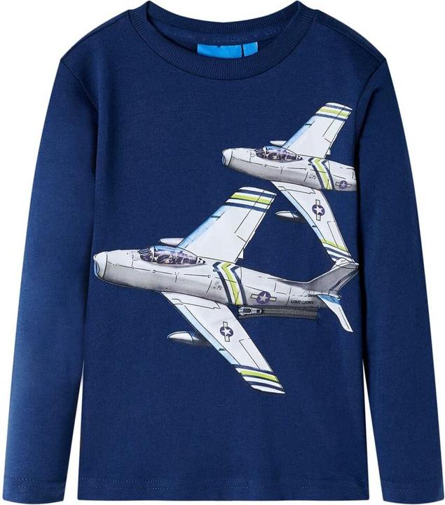 vidaXL Kinder-Langarmshirt Marineblau 104,Material: 100 (104)