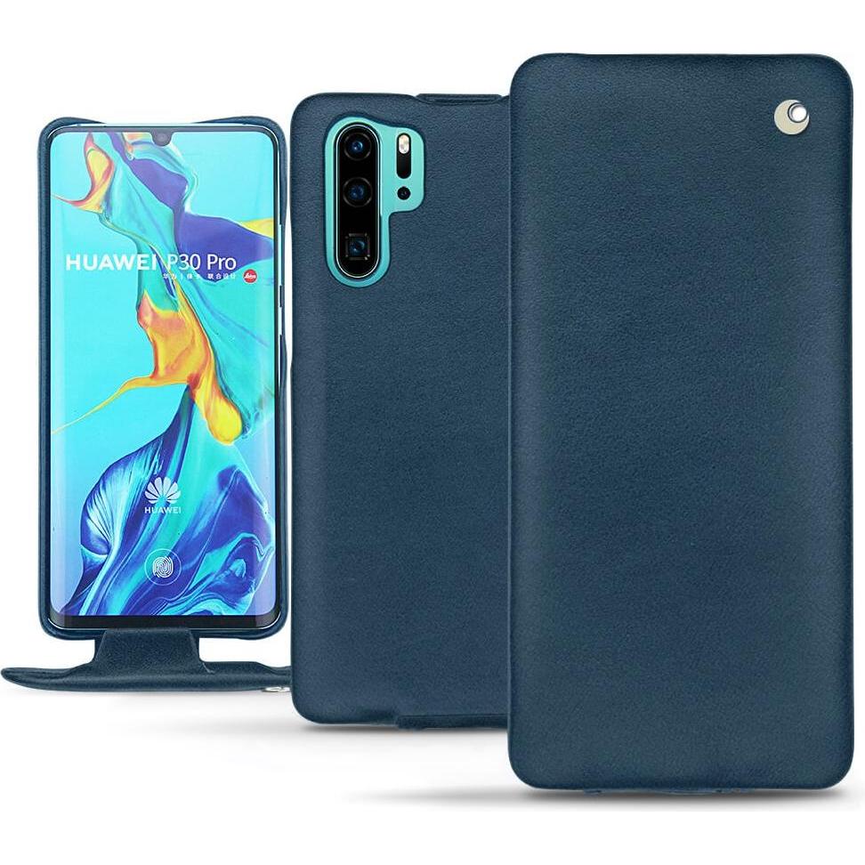 Thumbnail - Noreve Lederschutzhülle vertikal (Huawei P30 Pro), Smartphone Hülle, Blau