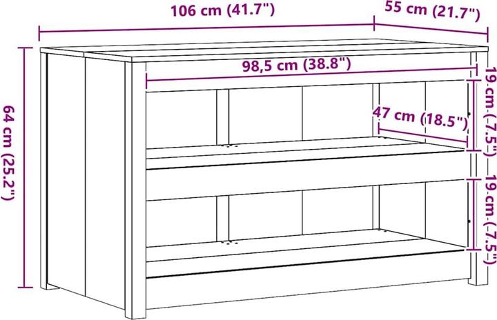 Actual product image vidaXL Küchenaufbewahrung (106 x 55 x 64 cm)