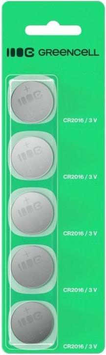 GreenCell Charger Green cell Baterijas Green Cell Blister 5x Lithium Battery CR2016 (5 pcs., CR2016, 80 mAh)