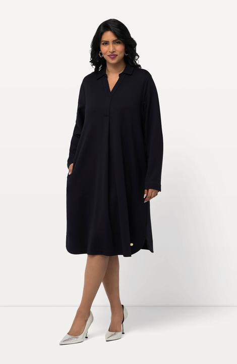 Produktbild Ulla Popken Punto-Kleid, Hemdkragen, V-Ausschnitt, Langarm, Taschen (54)