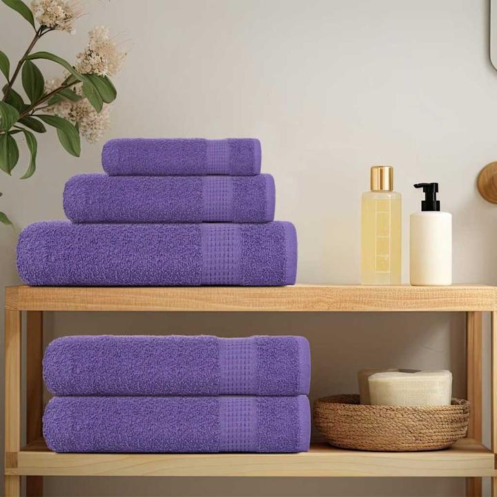 Actual product image vidaXL Shower towels 10 pcs. Purple 70x140 cm 360 g/m² 100% cotton towel (70 x 140 cm)