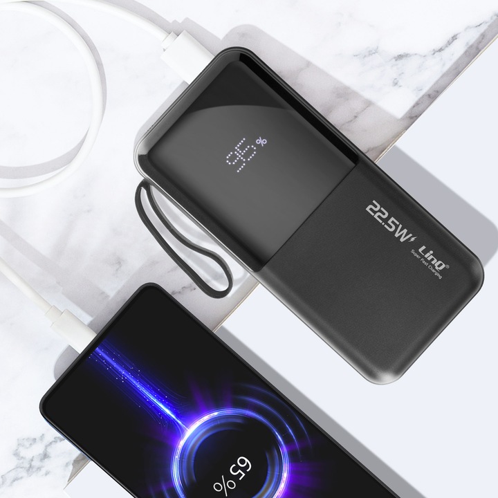 Image du produit LinQ Banque de puissance 10 000mAh + câble Lightning / USB-C (10000 mAh)