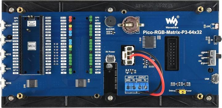 Image du produit WaveShare Horloge numérique à matrice RGB pour Rasperry Pi Pico 64x32