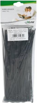 Actual product image InLine Cable Tie Black (Pack of 100) (Plastic cable ties, 300 mm, 100 pcs.)