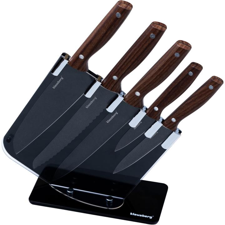Produktbild Klausberg Design KÃ¼chenmesser-Set mit Messerblock, 5-teilig
