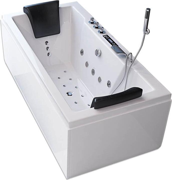 Home Deluxe Whirlpool Badewanne mit LED Lichttherapie BLUE DIVE PURE M - 180x90cm (90 cm, 180 cm)