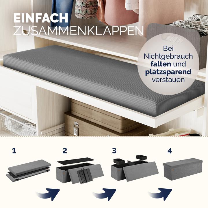 Produktbild Casaria Sitztruhe Cord (114 cm)