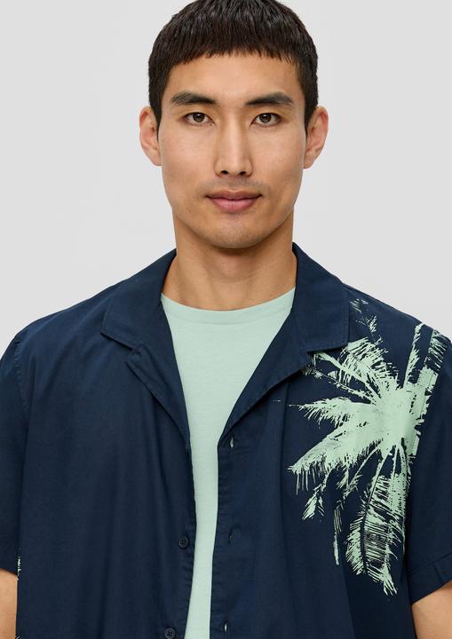 Produktbild S.Oliver Hemd Kurzarmhemd mit Frontprint aus Baumwollmix (M)