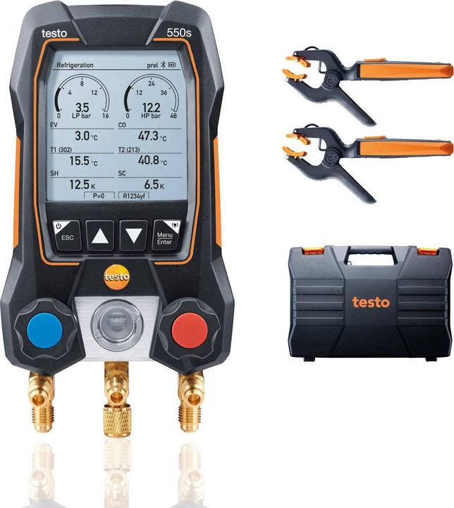 Actual product image Testo 550s Set e digital installer aid with wireless clamp temperature sensors