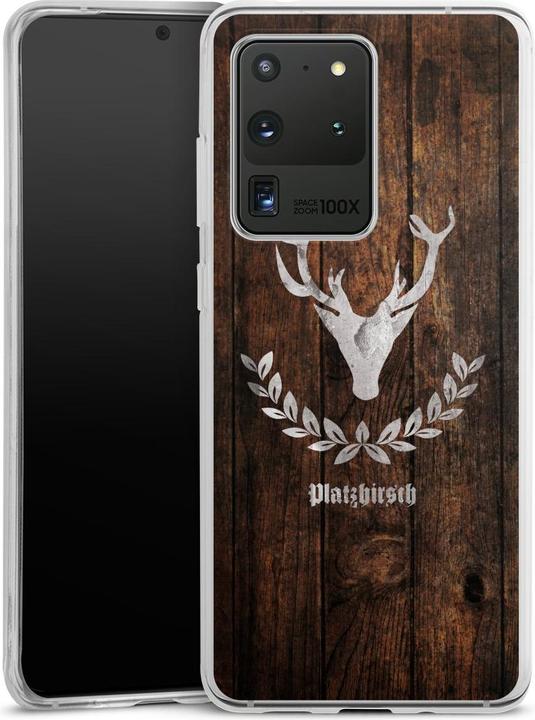 Produktbild DeinDesign Silikon Hülle für Samsung Galaxy S20 Ultra 5G Handyhülle Case Smartphone Schutzhülle Hirsch Holz (Samsung Galaxy S20 Ultra 5G)