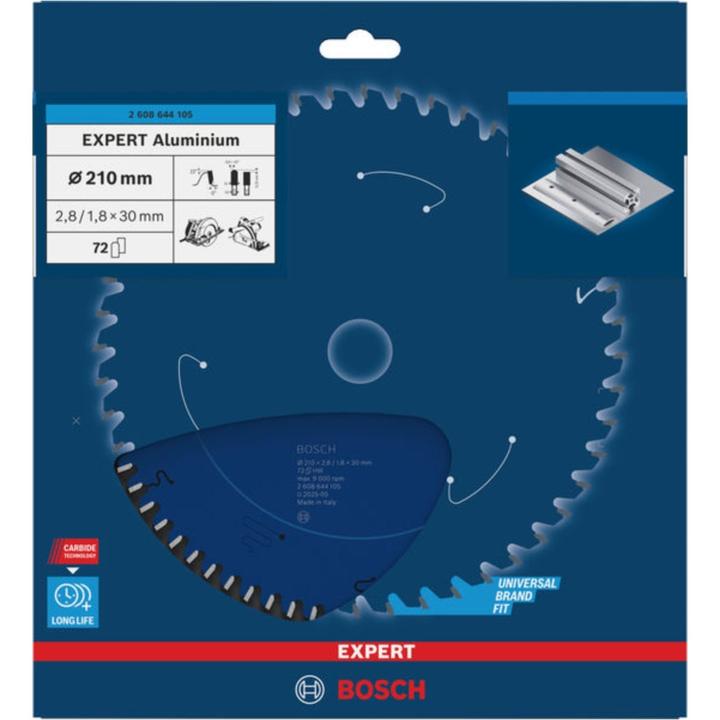 Produktbild Bosch Professional Zubehör Kreissägeblatt Expert for Aluminium, 210 x 30 x 2,8 mm, 72