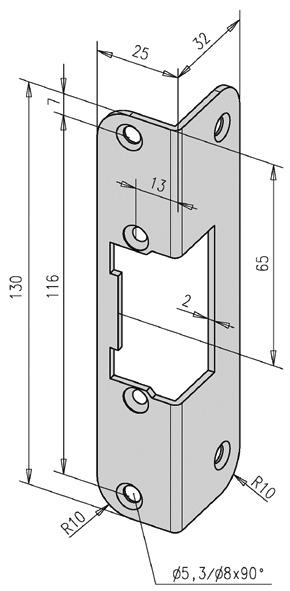 effeff Gâches angulaires pour les ouvre-portes (Garniture de plaque de porte)