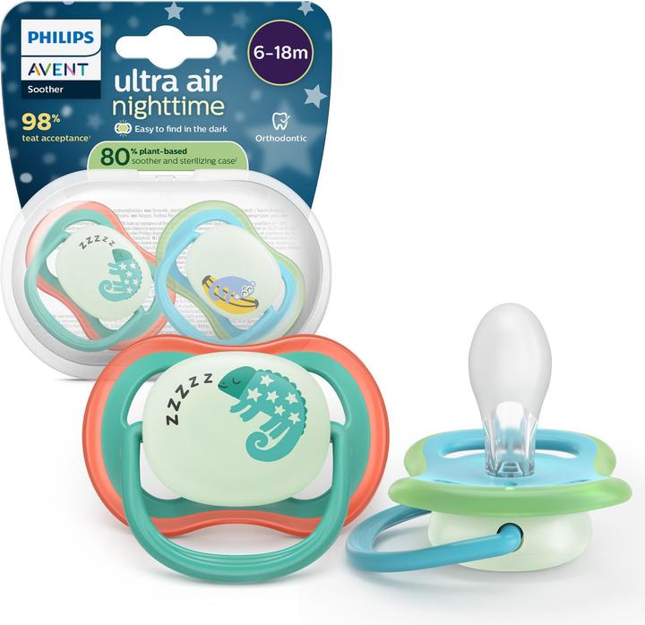 Image du produit Philips Avent Pacifier SCF376/28 ultra air nuit (2x, 6 - 18 Mois)