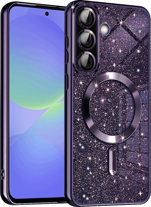 Produktbild Techsuit - Luxury Glitter MagSafe - Samsung Galaxy A36 5G / A56 5G - Deep Purple (Samsung Galaxy A56, Samsung Galaxy A36)