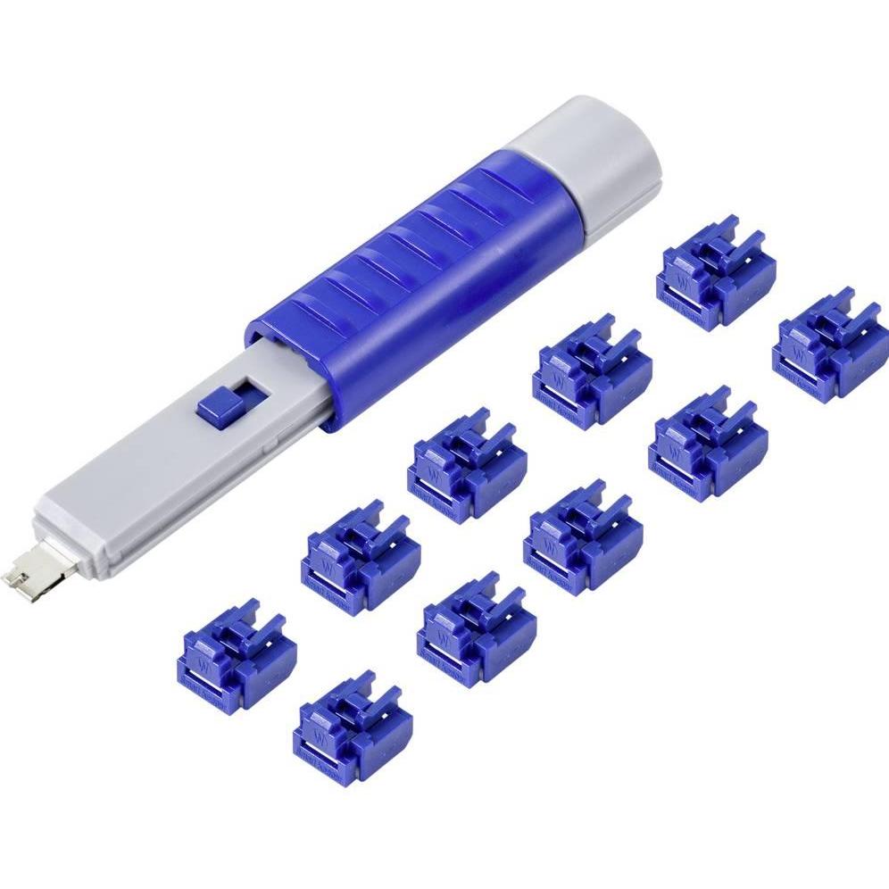 Renkforce RJ45 LAN Port Schloss, Notebook Security, Silber, Blau