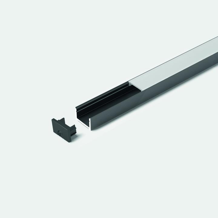 Halemeier ChannelLine D2 schwarz opal 10er Set L=2500 Alu- und Abdeckprofil