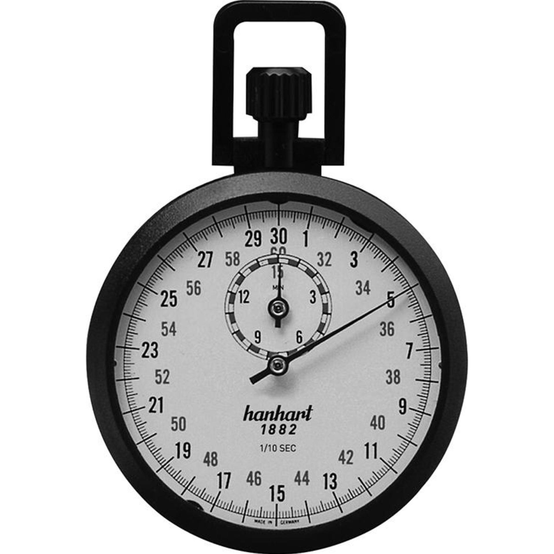 Hanhart, Caricatore per orologi, Cronometro a corona di precisione 1/10 -sec. 15min., Nero