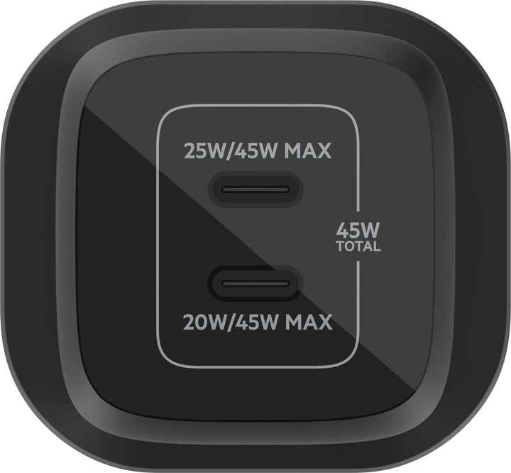 Actual product image Belkin Dual USB-C GaN Ladegerät mit Power Deliver und PPS Technologie (45 W)