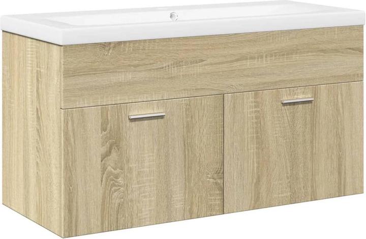 Produktbild vidaXL Waschbeckenunterschrank Wand Unterschrank Badschrank mit Einbaubecken