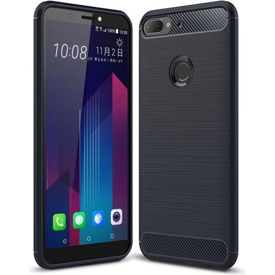MU Style Carbon Fiber TPU Softcase Series (HTC Desire 12+), Smartphone Hülle, Blau