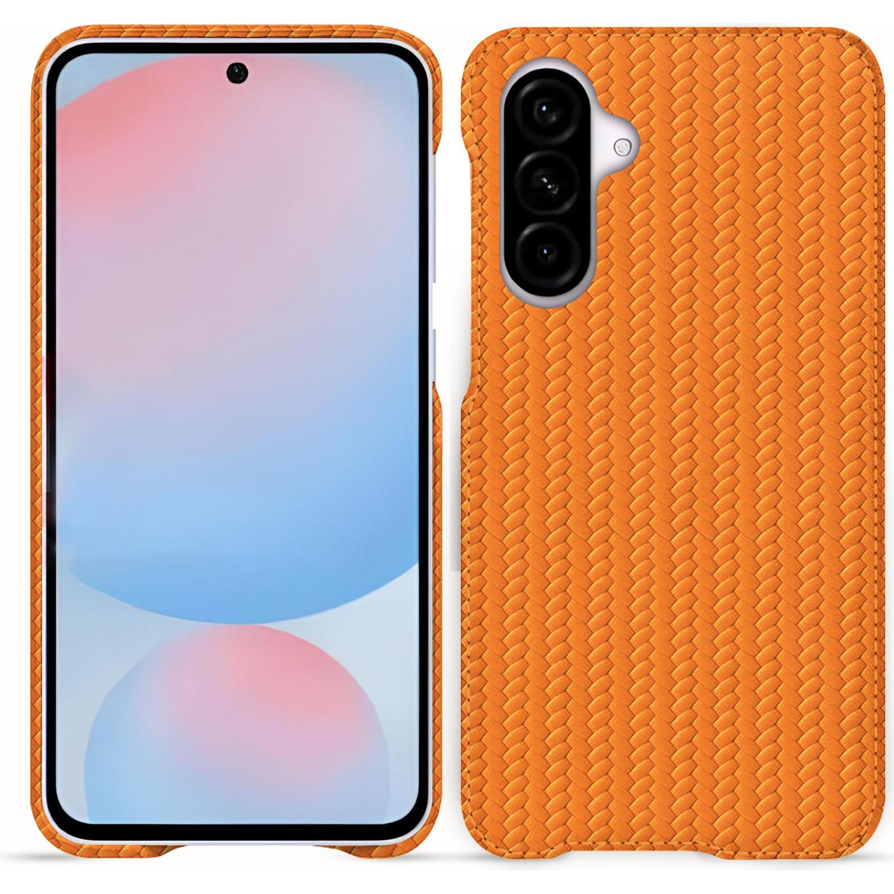 Noreve Lederschutzhülle (Samsung Galaxy A55), Smartphone Hülle, Orange