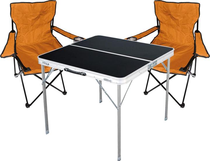 Mojawo 3-teiliges Campingmöbel Set orange Tisch + 2 Campingstühle mit Tasche