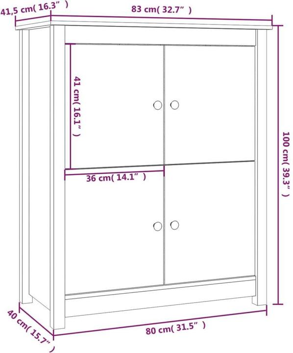 Produktbild VidaXL Wren (83 x 41.5 x 100 cm)