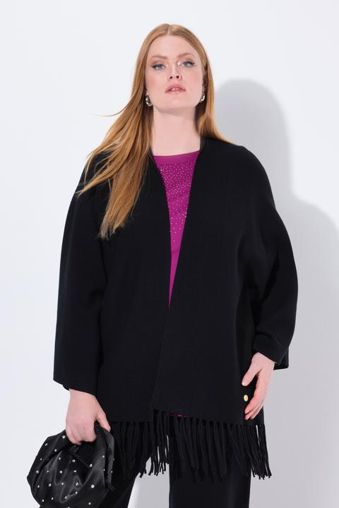 Produktbild Ulla Popken Strickjacke, Fransensaum, ohne Verschluss, Langarm (54, 56)