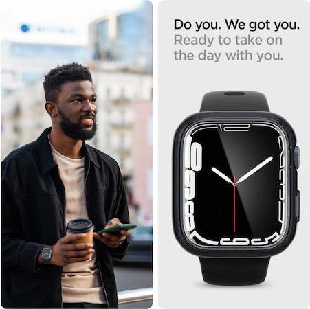 Actual product image Spigen Ultra Hybrid case for Apple Watch 7 / 8 / 9 (45 mm) - transparent gray