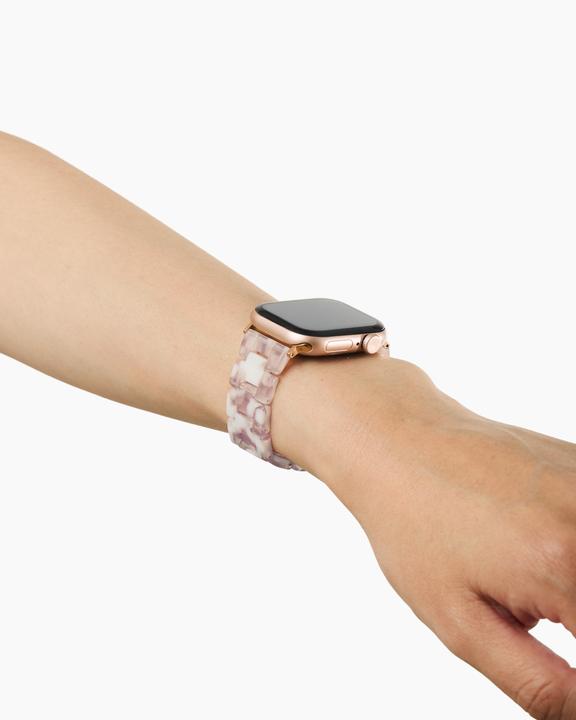 Actual product image iDeal Of Sweden Resin Watch Band 38/40/41/42 Pink Pearl (ABS, Cellulose acetate, Silicone, Stainless iron, Stainless steel)