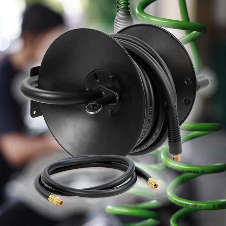 Actual product image Wiltec Compressed air hose reel 15m compressed air hose reel 20bar reel
