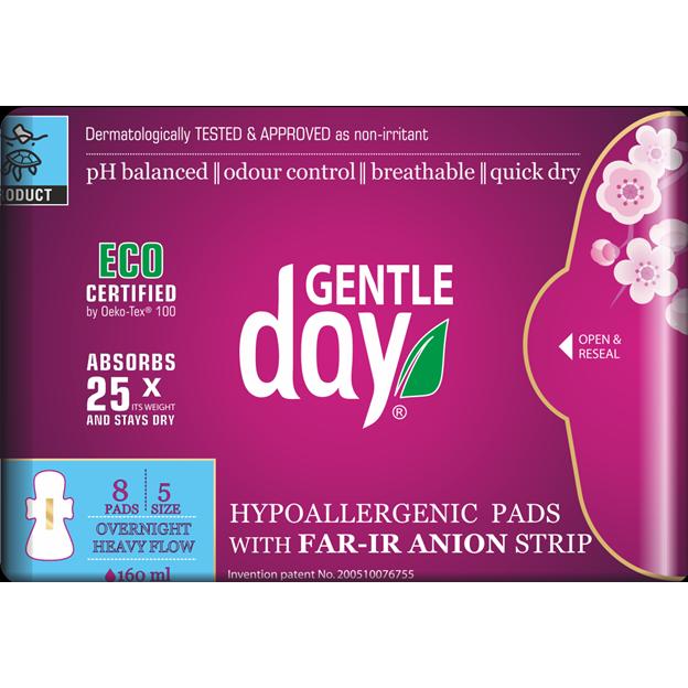 Thumbnail - Gentle Day, Inkontinenzhygiene, Pads With Far-Ir Anion Strip Sanitary Pads For The Night From Anion Strip Eco 8Pcs (8 x)
