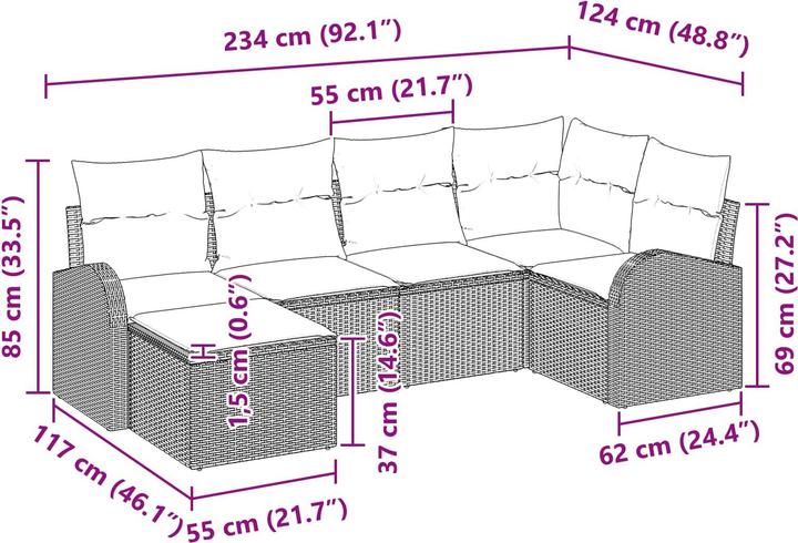 Produktbild vidaXL Garten-Sofa