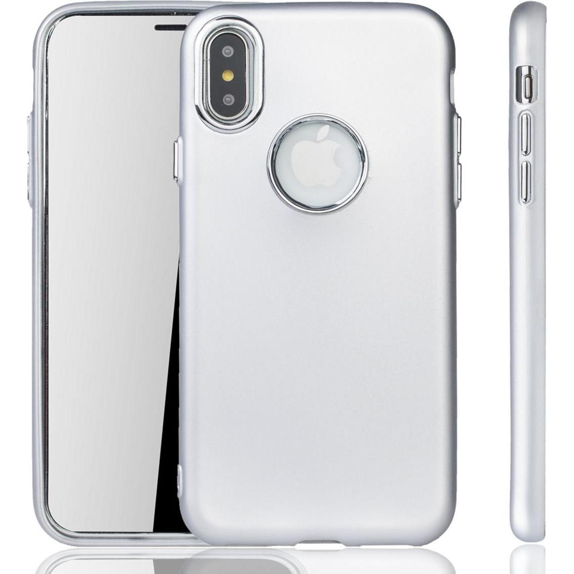 König Design Apple iPhone X / XS Hülle Handyhülle Handy Schutz Case Cover Bumper in Silber (Apple iPhone X), Smartphone ...