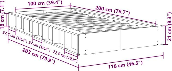 Image du produit vidaXL Bettgestell (120 x 200 cm)
