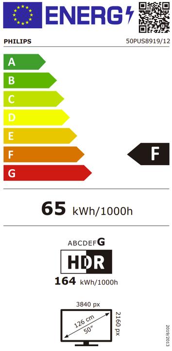 Energie-Label Philips 50PUS8919/12 (50", LED, 4K)
