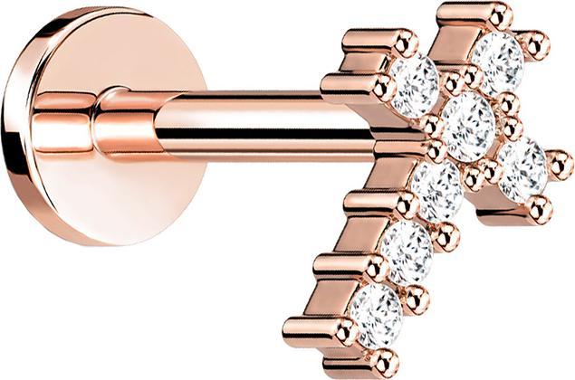Immagine prodotto Star Piercing Micro Labret a filo interno con croce in oro rosa e cristallo (Ottone, Acciaio chirurgico 316L)