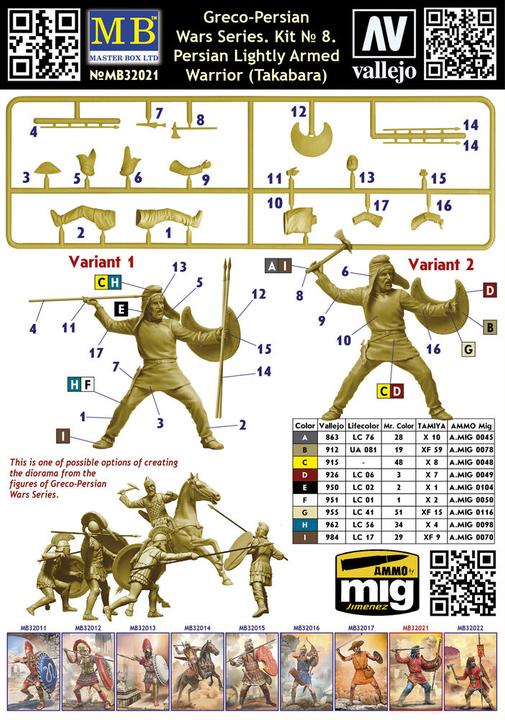 Immagine prodotto Master Box Guerriero persiano leggermente armato (Takabara) Serie Guerre greco-persiane. Kit? 8