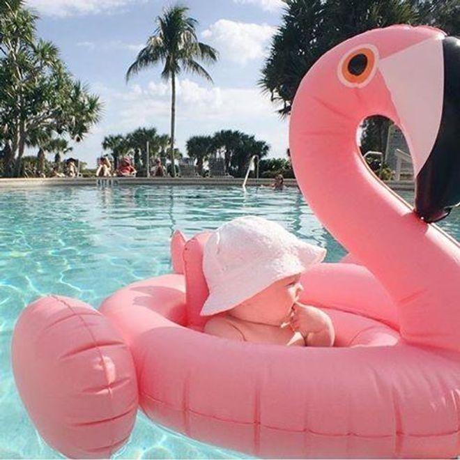 Actual product image Flamingo swim ring for babies