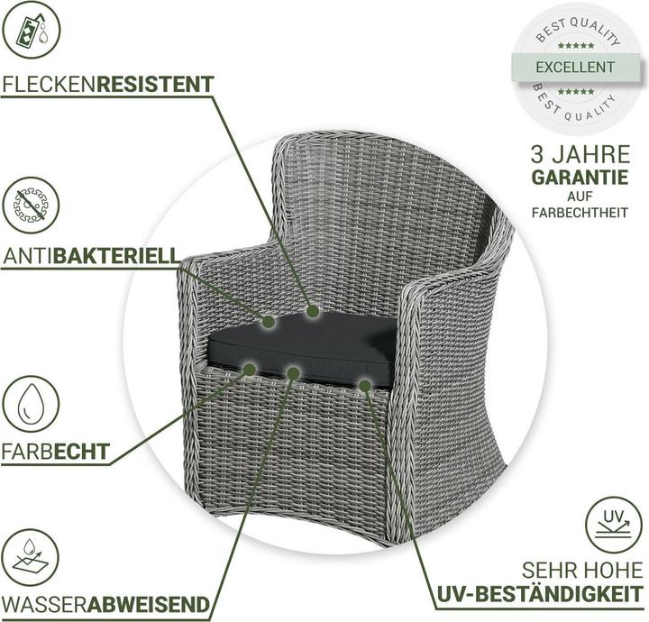 Produktbild Natura Punto Stuhlkissen Outdoor by Madison, 2er Set (48 x 48 cm)