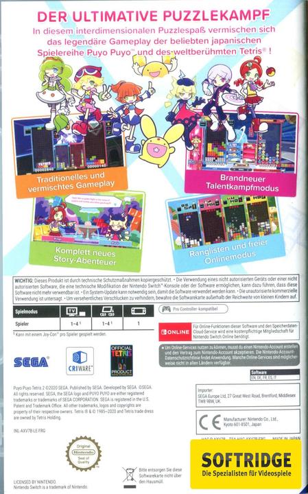 Immagine prodotto Atlus Puyo Puyo Tetris 2 - Launch Edition (Switch, DE)