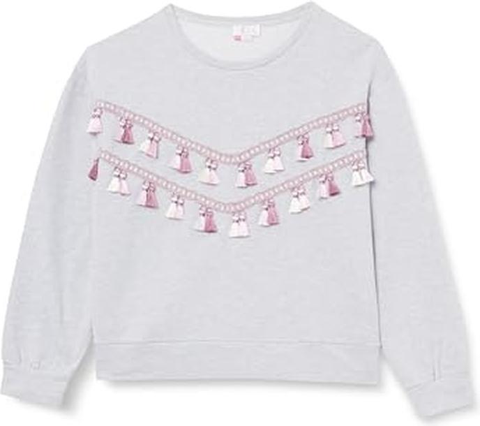 Caneva Embroidered Sweater with Colorful Tassels and French Terry Lining (XXL)