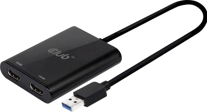 Actual product image Club 3D USB A to HDMI 2.0 Dual Monitor 4K 60Hz Adapter