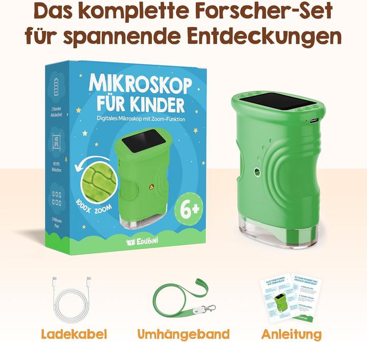 Image du produit Edubini Digitales Taschenmikroskop für Kinder mit Fotofunktion