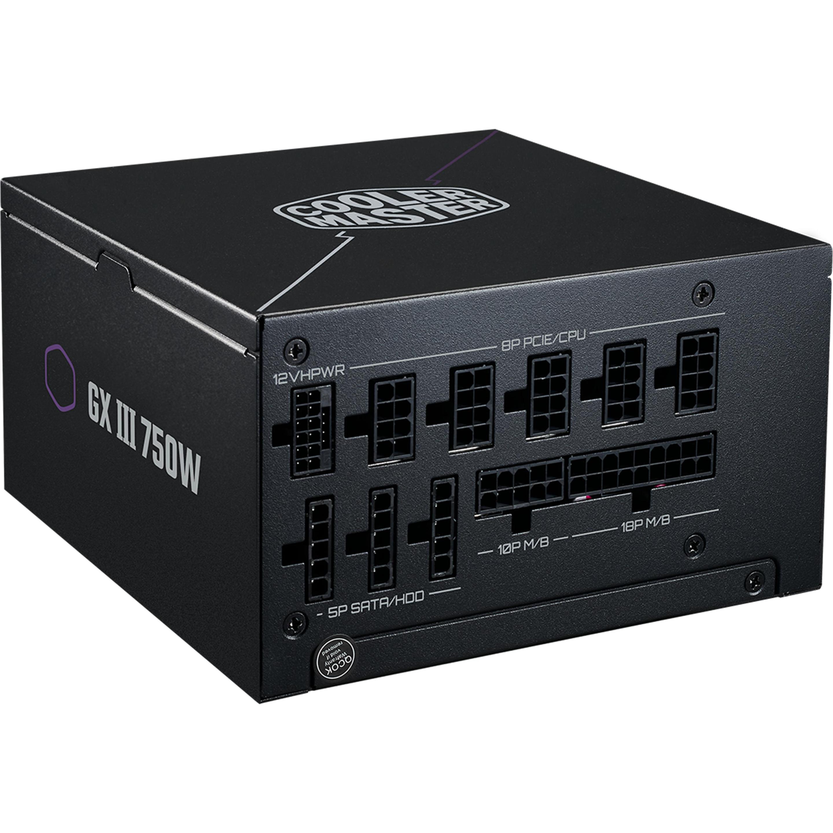 Thumbnail - Cooler Master GX III Gold 750W (schwarz, Kabel-Management, 750 Watt) (750 W), PC Netzteil, Schwarz