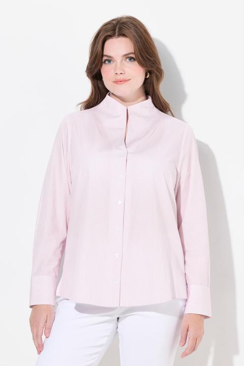 Produktbild Ulla Popken Bluse, Streifen, Kelchkragen, Langarm (46, 48)