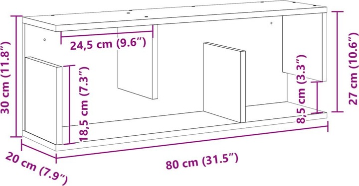 Immagine prodotto VidaXL Armadio a muro (80 x 20 x 30 cm)