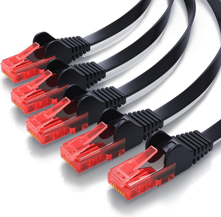 Actual product image CSL CAT.6 network cable flat - Ethernet Gigabit Lan cable RJ45 - comp. CAT.5 CAT.6 CAT.7 CAT.8 (UTP, CAT6, 0.50 m)