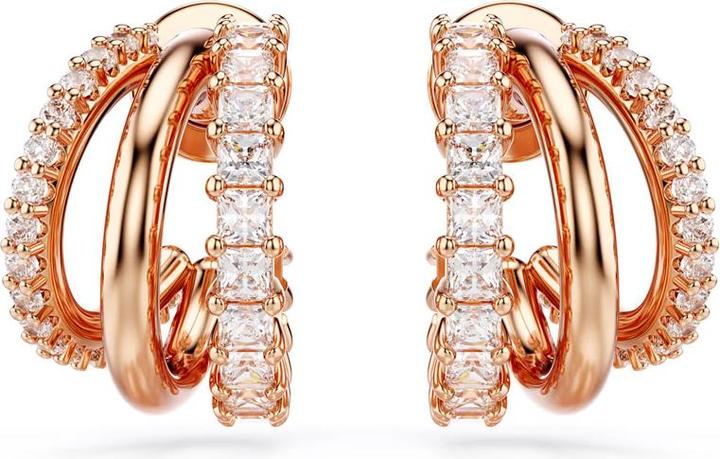 Immagine prodotto Swarovski Orecchini a cerchio iperbole vari tagli mini in oro rosa bianco (Metallo Swarovski)